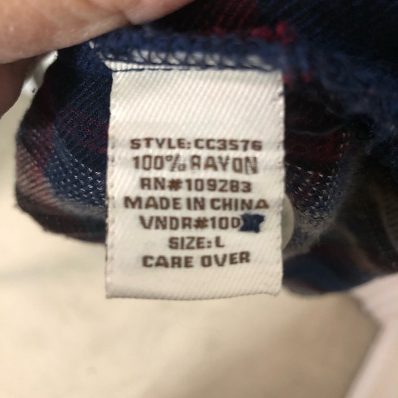 Vintage Havana Navy and Burgundy Plaid Shirt dress - Picture 12 of 14